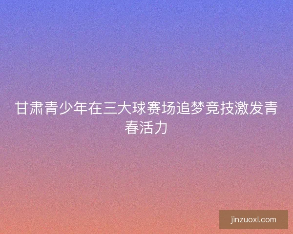 甘肃青少年在三大球赛场追梦竞技激发青春活力