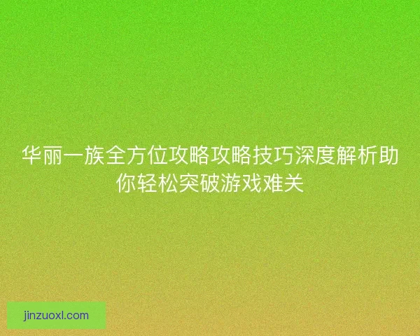 华丽一族全方位攻略攻略技巧深度解析助你轻松突破游戏难关